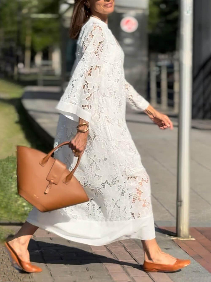 Madeleine | Floral Midi V-Neck Dress