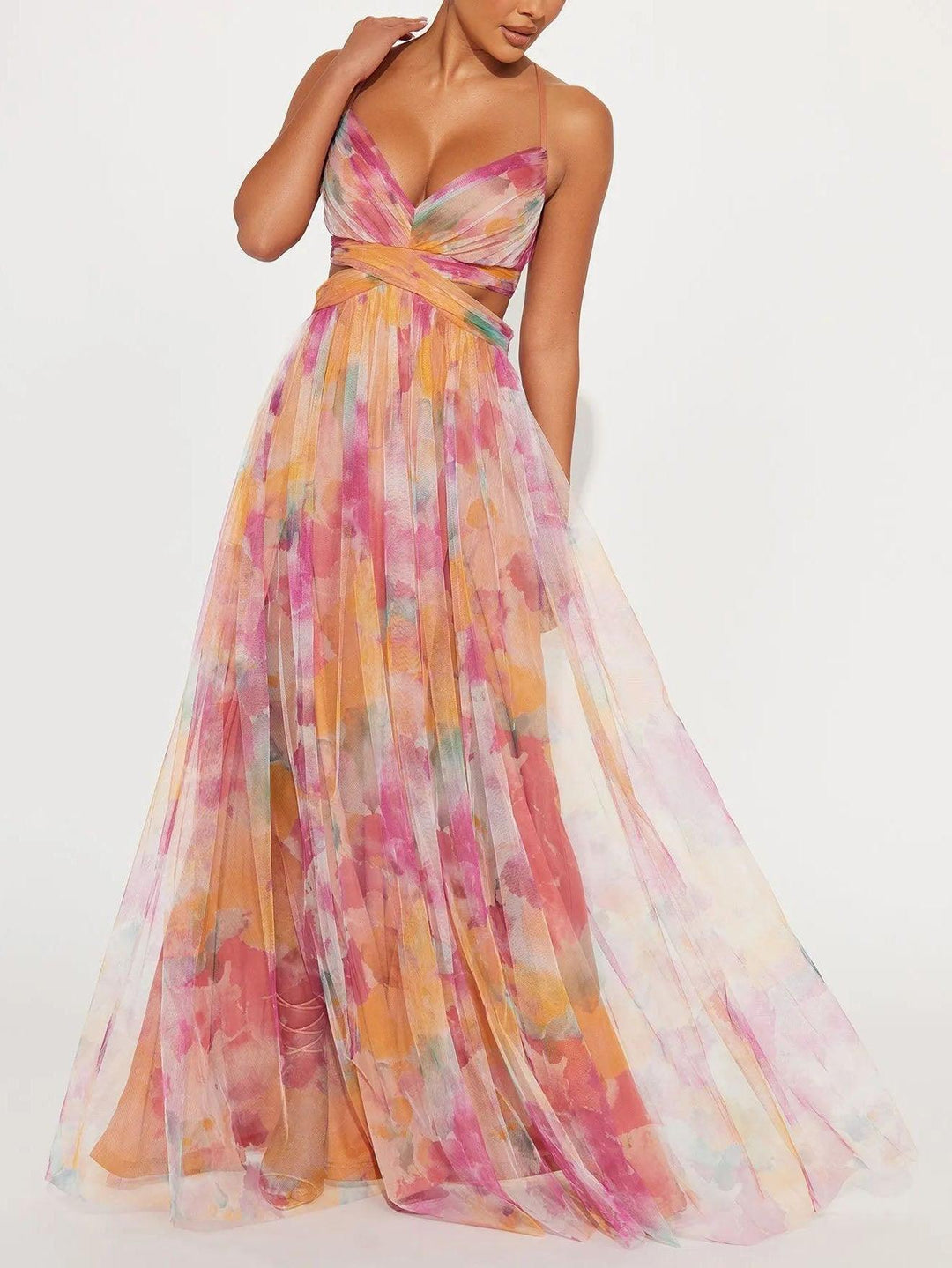 Betsy | Floral Printed Maxi V-Neck Dress