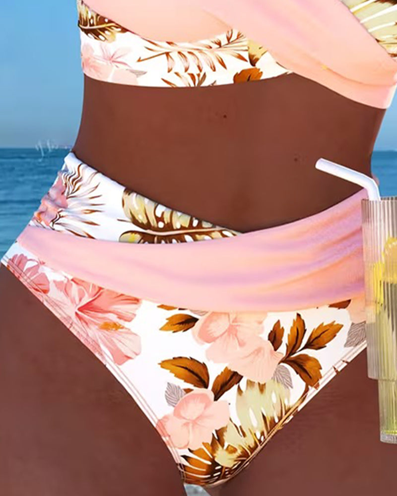 Marie | Floral Animal-Print Split-Hem Bikini