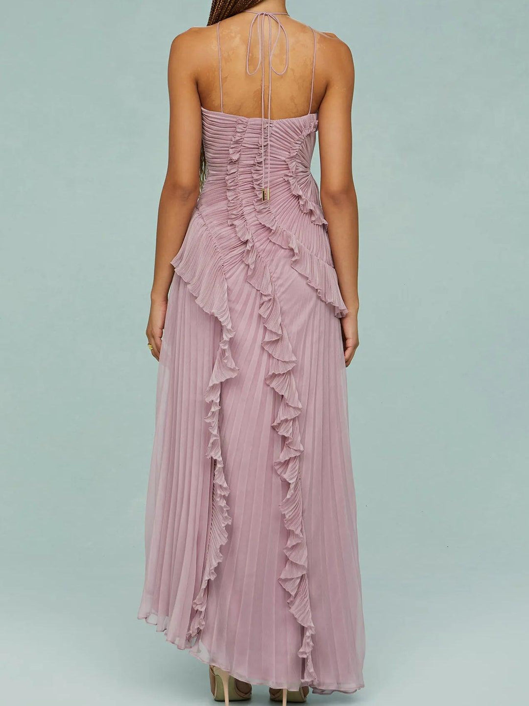 Grace | Long Pleated Split-Hem Dress