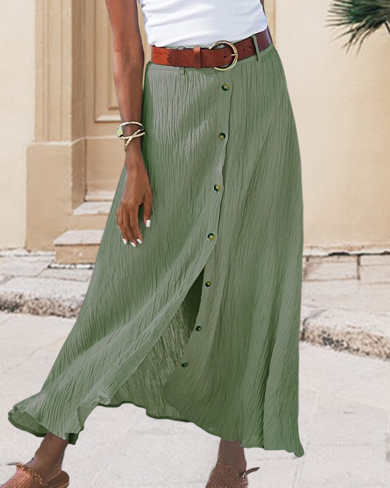 Marie | Button-Detail Skirt
