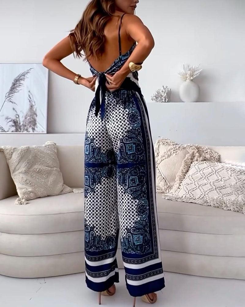 Hazel | Elegant Lace-Up Wide-Leg Set