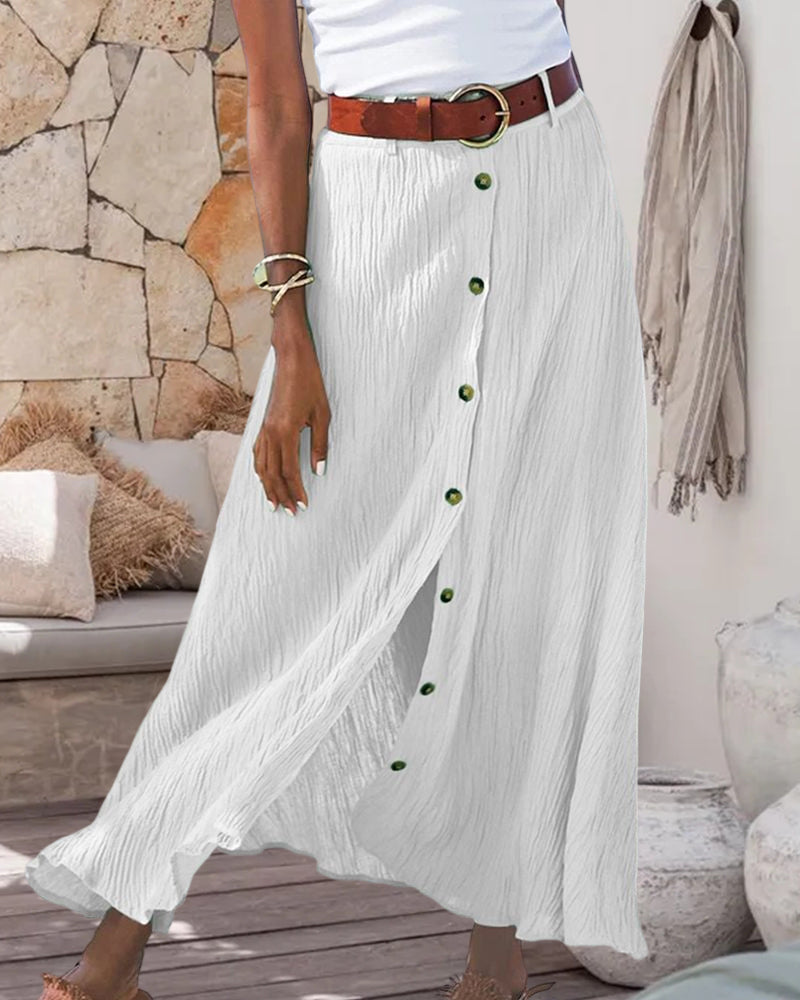 Marie | Button-Detail Skirt