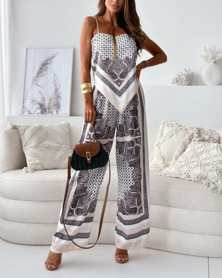 Hazel | Elegant Lace-Up Wide-Leg Set