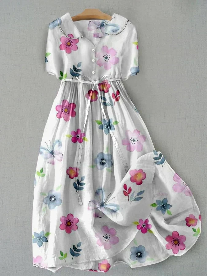 Marie | Floral Lace-Up Dress