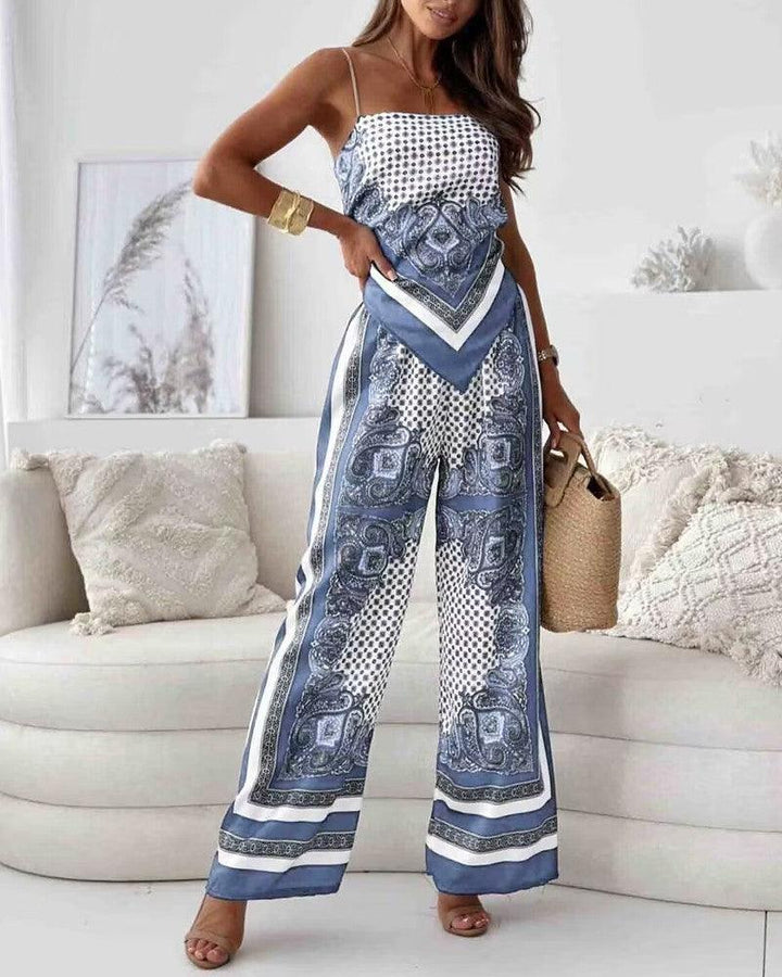 Hazel | Elegant Lace-Up Wide-Leg Set