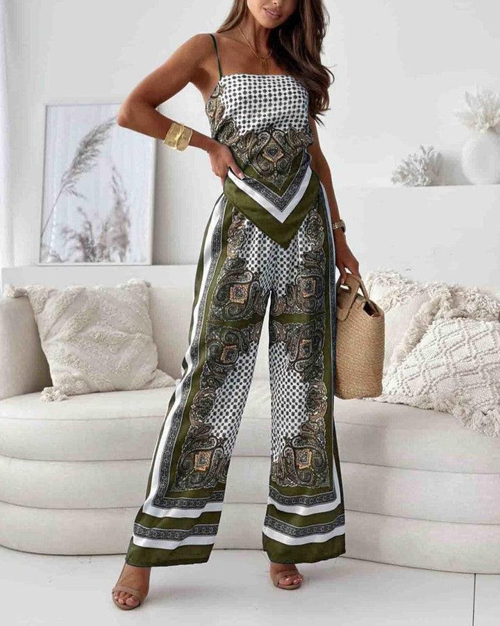 Hazel | Elegant Lace-Up Wide-Leg Set