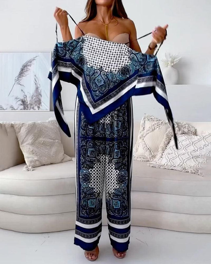 Hazel | Elegant Lace-Up Wide-Leg Set