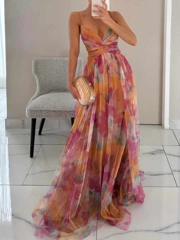 Betsy | Floral Printed Maxi V-Neck Dress