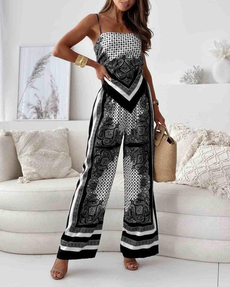 Hazel | Elegant Lace-Up Wide-Leg Set