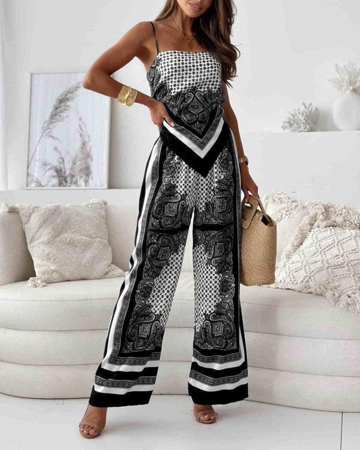 Hazel | Elegant Lace-Up Wide-Leg Set