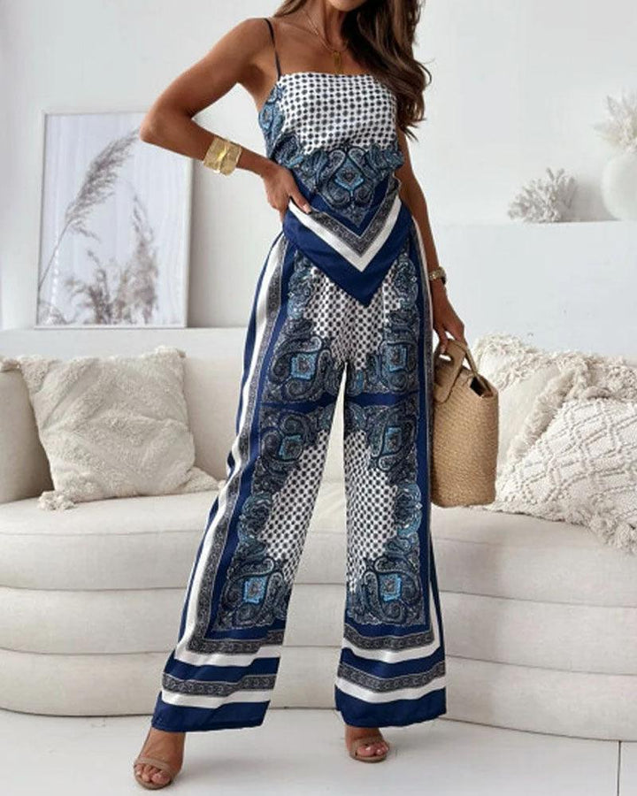 Hazel | Elegant Lace-Up Wide-Leg Set